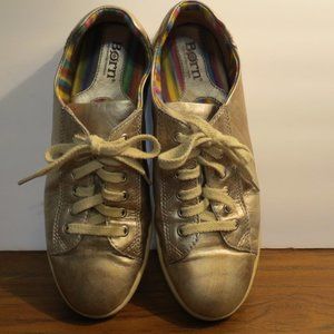 Born Gold Leather 7.5 Sneakers Flats Walking Shoes Metallic Women’s